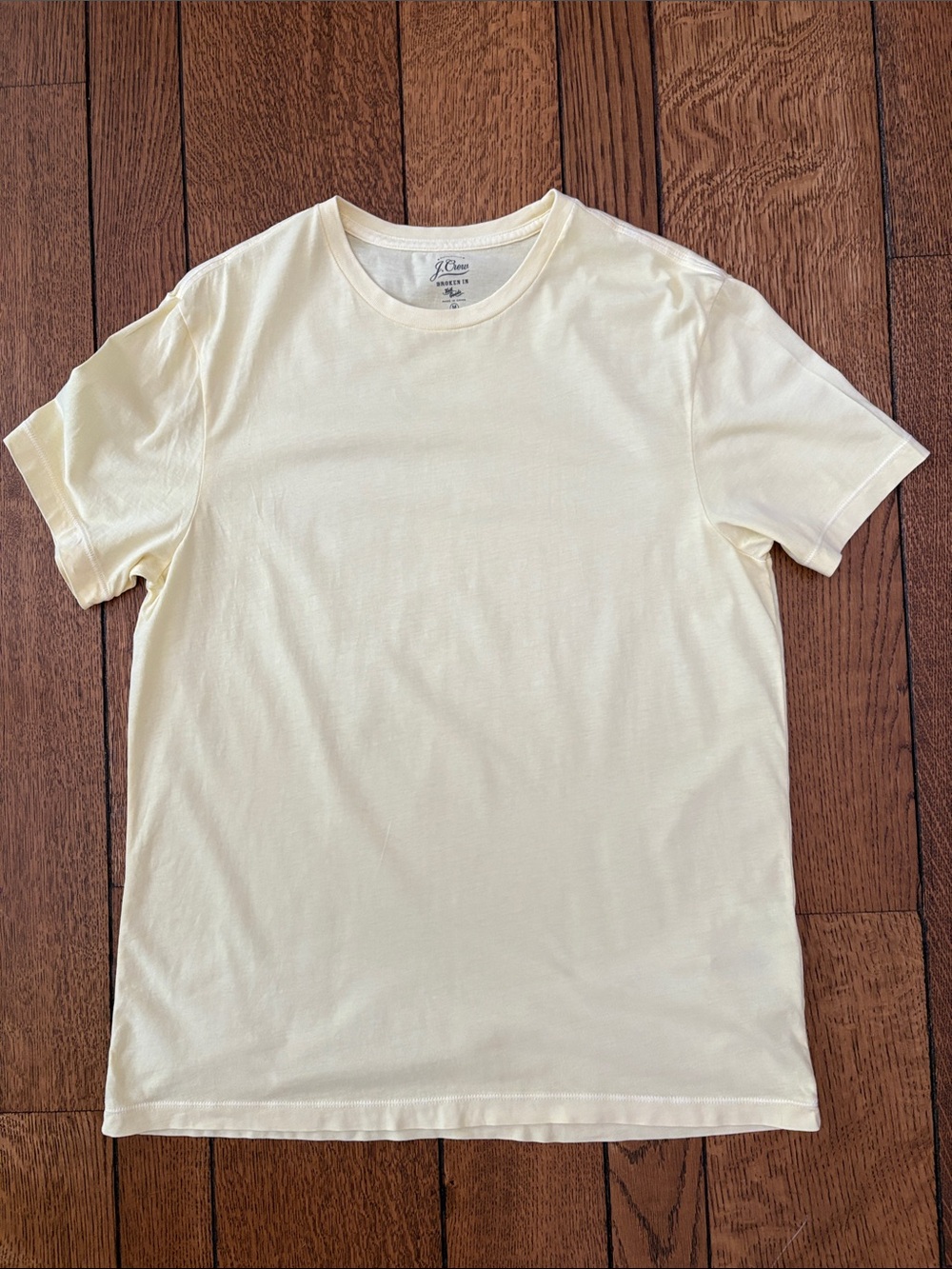 J. Crew Men's Crewneck Tee in Pale Yellow